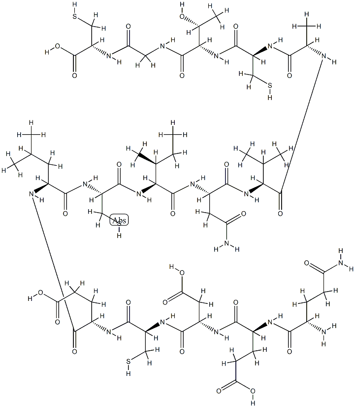 H-NDDCELCVNVACTGCL-OH (CYS4 AND 12 BRIDGE, CYS7 AND 15 BRIDGE) 结构式