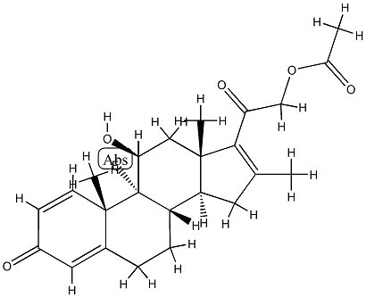 21-Acetoxy-9-fluoro-11β-hydroxy-16-Methylpregna-1,4,16-triene-3,20-dione,1526-69-8,结构式