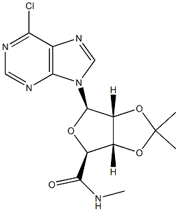 1-(6-Chloro-9H-purin-9-yl)-1-deoxy-N-methyl-2,3-O-isopropylidene-beta-D-ribofuranuronamide Structure