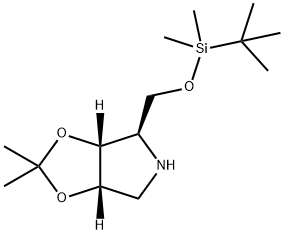 (3AR,4R,6AS)-4-[[[(叔丁酯)二甲基硅烷基]氧基]甲基]四氢-2,2-二甲基-4H-1,3-二氧杂环戊烯并[4,5-C]吡咯,153172-31-7,结构式