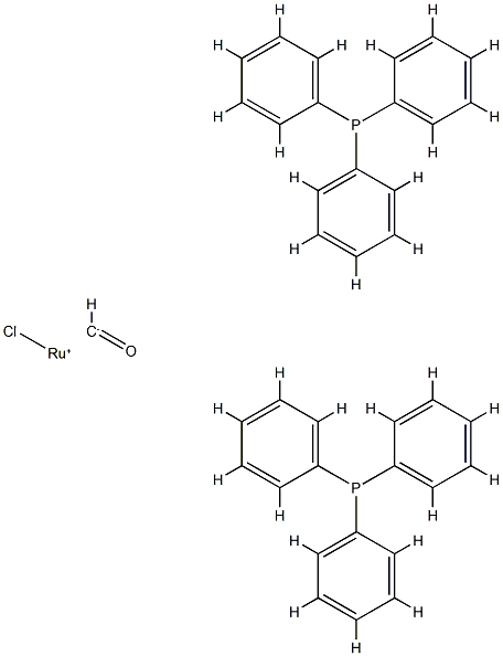 trans-Carbonylchlorobis-(triphenylphosphino)-rhodium Struktur