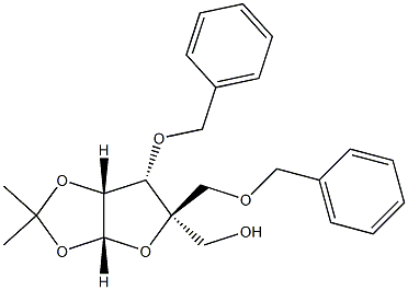 1,2-O-(1-methylethylidene)-4-C-[(phenylmethoxy)methyl]-3-O-(phenylmethyl)-L-Lyxofuranose Structure