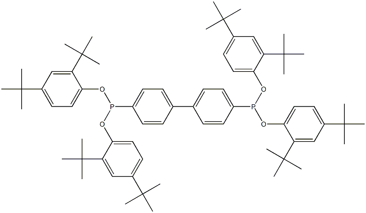 tetrakis-(2,4-di-tert-Butylphenyl)-4,4'-biphenylenediphosphonite 化学構造式
