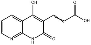 2-Propenoicacid,3-(1,2-dihydro-4-hydroxy-2-oxo-1,8-naphthyridin-3-yl)-(9CI) 结构式