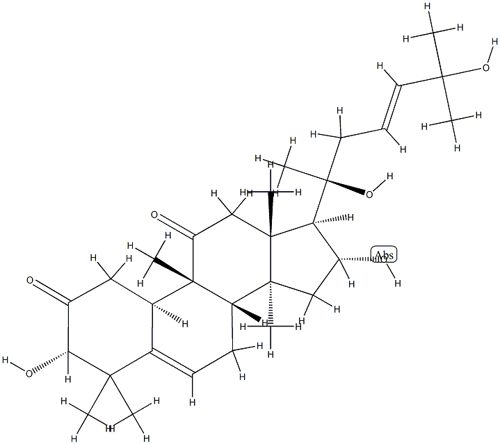 (10α,23E)-3α,16α,20,25-テトラヒドロキシ-9β-メチル-19-ノルラノスタ-5,23-ジエン-2,11-ジオン 化学構造式