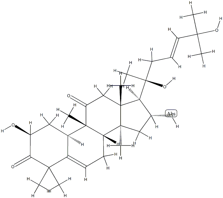 (9β,10α,23E)-2β,16α,20,25-Tetrahydroxy-9-methyl-19-norlanosta-5,23-diene-3,11-dione,15371-78-5,结构式