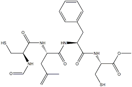 formyl-cyclo(cysteinyl-leucyl-phenylalanyl-cysteinyl) methyl ester 化学構造式