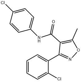 3-(2-chlorophenyl)-N-(4-chlorophenyl)-5-methylisoxazole-4-carboxamide 结构式