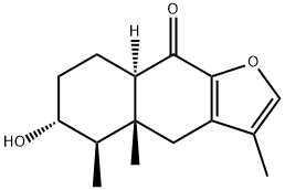 (4aR)-4a,5,6,7,8,8aα-Hexahydro-6α-hydroxy-3,4aβ,5β-trimethylnaphtho[2,3-b]furan-9(4H)-one Struktur