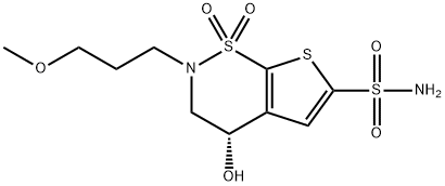 (S)-3,4-Dihydro-4-hydroxy-2-(3-methoxypropyl)-2H-thieno[3,2-e]-1,2-thiazine-6-sulfonamide 1,1-dioxide