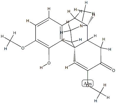 [14β,(-)]-5,6-ジデヒドロ-4-ヒドロキシ-3,6-ジメトキシ-17-メチルモルフィナン-7-オン 化学構造式