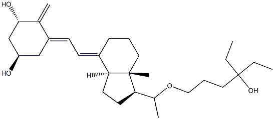 (20S)-22-オキサ-24a-ホモ-26,27-ジメチル-1α,25-ジヒドロキシコレカルシフェロール 化学構造式