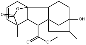 1α,4aα-(Carbonyloxy)-7-hydroxy-1,8-dimethylgibb-2-ene-10β-carboxylic acid methyl ester Struktur