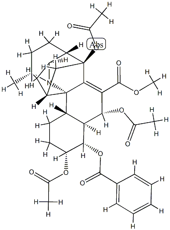 13α,16α,20-Triacetoxy-14α-benzoyloxyhimbosan-18-oic acid methyl ester 结构式