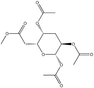 3-Deoxy-β-D-xylo-hexopyranose tetraacetate Structure