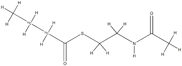 Butanethioic-2,3-13C2  acid,  S-[2-(acetylamino)ethyl]  ester  (9CI),155060-61-0,结构式