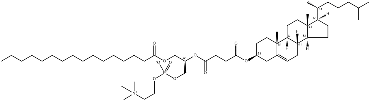 1-PALMITOYL-2-CHOLESTERYLHEMISUCCINOYL-SN-GLYCERO-3-PHOSPHOCHOLINE;PCHEMSPC,155401-40-4,结构式