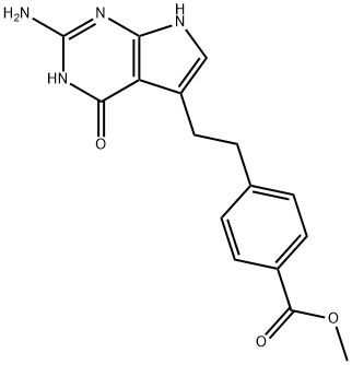 4-[2-(2-氨基-4,7-二氢-4-氧-1H-吡咯[2,3-d]嘧啶-5-基)乙基]苯甲酸甲酯,155405-80-4,结构式