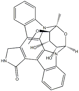 4'-demethylamino-4',5'-dihydroxystaurosporine,155416-34-5,结构式