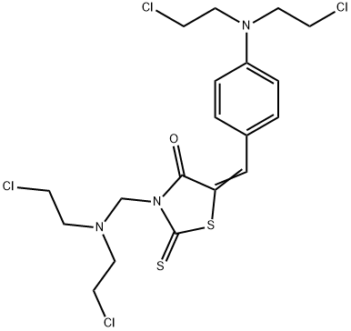 3-[bis(2-chloroethyl)aminomethyl]-5-[[4-[bis(2-chloroethyl)amino]phenyl]methylidene]-2-sulfanylidene-1,3-thiazolidin-4-one,155538-67-3,结构式