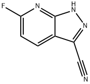 1H-Pyrazolo[3,4-b]pyridine-3-carbonitrile,6-fluoro-(9CI) 结构式