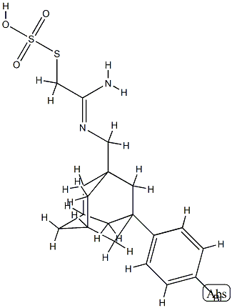 Thiosulfuric acid, S-(2-(((3-(4-bromophenyl)tricyclo(3.3.1.1(sup 3,7)) dec-1-yl)methyl)amino)-2-iminoethyl) ester,155622-15-4,结构式