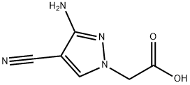 1H-Pyrazole-1-aceticacid,3-amino-4-cyano-(9CI) Struktur