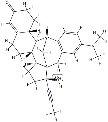 4'-(dimethylamino)-17-hydroxy-17-(1-propynyl)benzo(12,12a)-11,18-cyclo-12a,12b-dihomo-estr-4-en-3-one 结构式