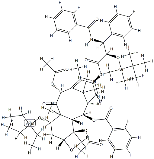 (αR,βS)-β-(BenzoylaMino)-α-[[(1,1-diMethylethyl)diMethylsilyl]oxy]-benzenepropanoic Acid (2aR,4S,4aS,6R,9S,11S,12S,12aR,12bS)-6,12b-Bis(acetyloxy)-12-(benzoyloxy)-2a,3,4,4a,5,6,9,10,11,12,12a,1 Structure