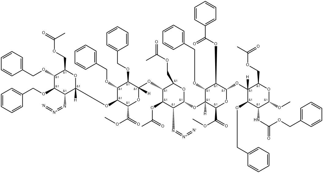 4)-2-deoxy-2-[[(phenylmethoxy)carbonyl]amino]-3-O-(phenylmethyl)-alpha-D-glucopyranoside 6-acetate Struktur