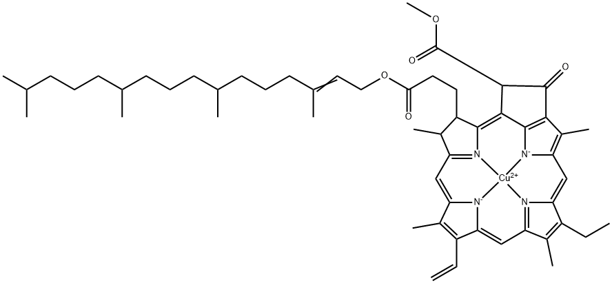 Copper Chlorophyll|[SP-4-2-[3S-[3*(2E,7S*,11S*),4Β,21Β]]]-[3,7,11,15-四甲基-2-十六烯基-9-乙烯基-14-乙基-21-(甲氧羰基)-4,8,13,18-四甲基-20-氧代-3-脱镁叶绿素丙酸根(2-)-N23,N24,N25,N26]合铜