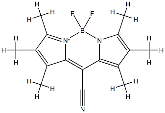 [[(3,4,5-三甲基-1<I>H</I>-吡咯-2-基)(3,4,5-三甲基-2<I>H</I>-吡咯-2-亚基)甲基]腈](二氟硼烷), 157410-23-6, 结构式