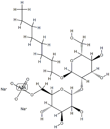 octyl 2-O-(mannopyranosyl-6-phosphate)mannopyranoside 化学構造式