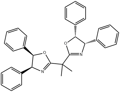 (4Ｓ,4′Ｓ,5Ｒ,5′Ｒ)-2,2′-(1-メチルエチリデン)ビス[4,5-ジヒドロ-4,5-ジフェニルオキサゾール] 化学構造式