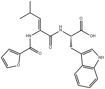N-(2-furoyl)-alpha,beta-didehydroleucyl-tryptophan Struktur