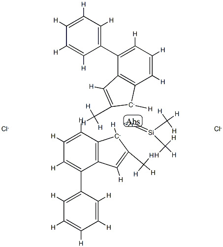 (Dimethylsilylene)bis(2-methyl-4-phenylindenyl)zirconium dichloride Struktur