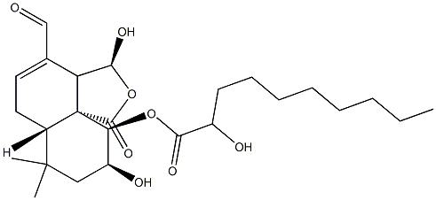 Decanoic acid,2-hydroxy-,4-formyl-3,3a,6,6a,7,8,9,10-octahydro-3,9-dihydroxy-7,7-dimethyl-1-oxo-1H-naphtho[1,8a-c]furan-10-ylester (9CI),158761-01-4,结构式