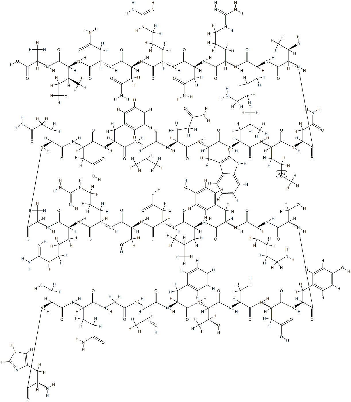 GLUCAGON-37 (HUMAN, MOUSE, RAT) 化学構造式