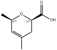2H-Pyran-2-carboxylicacid,3,6-dihydro-4,6-dimethyl-,(2R,6R)-rel-(9CI) 结构式