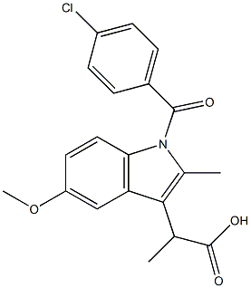 2-[1-(4-クロロベンゾイル)-5-メトキシ-2-メチル-1H-インドール-3-イル]プロパン酸 化学構造式