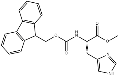 (2S)-2-{[(9H-フルオレン-9-イルメトキシ)カルボニル]アミノ}-3-(1H-イミダゾール-4-イル)プロパン酸メチル 化学構造式