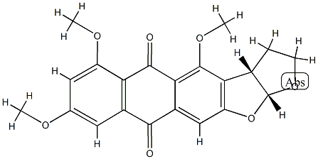 (3aS)-2,3,3aα,12aα-Tetrahydro-4,6,8-trimethoxyanthra[2,3-b]furo[3,2-d]furan-5,10-dione Structure