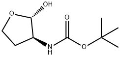 Carbamic acid, (tetrahydro-2-hydroxy-3-furanyl)-, 1,1-dimethylethyl ester, (2S- 化学構造式