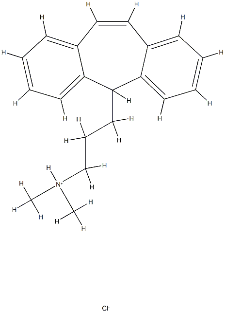 3-(5H-DIBENZO[A,D]CYCLOHEPTEN-5-YLPROPYL)DIMETHYLAMMONIUM CHLORIDE 结构式