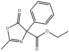 4-Oxazolecarboxylic  acid,  4,5-dihydro-2-methyl-5-oxo-4-phenyl-,  ethyl  ester Structure
