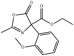 4-Oxazolecarboxylic  acid,  4,5-dihydro-4-(2-methoxyphenyl)-2-methyl-5-oxo-,  ethyl  ester Structure