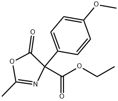 4-Oxazolecarboxylic  acid,  4,5-dihydro-4-(4-methoxyphenyl)-2-methyl-5-oxo-,  ethyl  ester 结构式