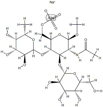 methyl O-galactopyranosyl-1-3-O-(fucopyranosyl-1-4)-2-acetamido-2-deoxy-6-O-sulfoglucopyranoside|