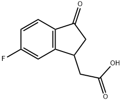 2-(6-fluoro-3-oxo-2,3-dihydro-1H-inden-1-yl)acetic acid,162549-15-7,结构式