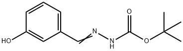 N'-(3-Hydroxy-benzylidene)-hydrazinecarboxylic acid tert-butyl ester 化学構造式